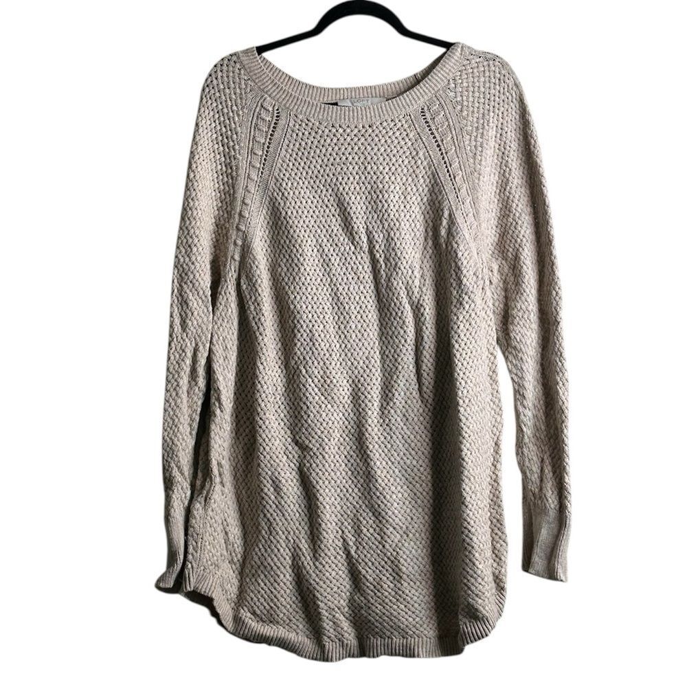 LOFT Cream Crew Neck Sweater Size 20/22